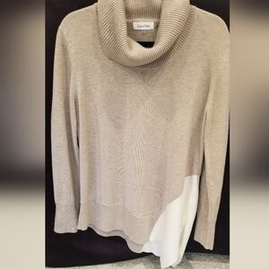 Calvin Klein Beige Sweater with White Detail
